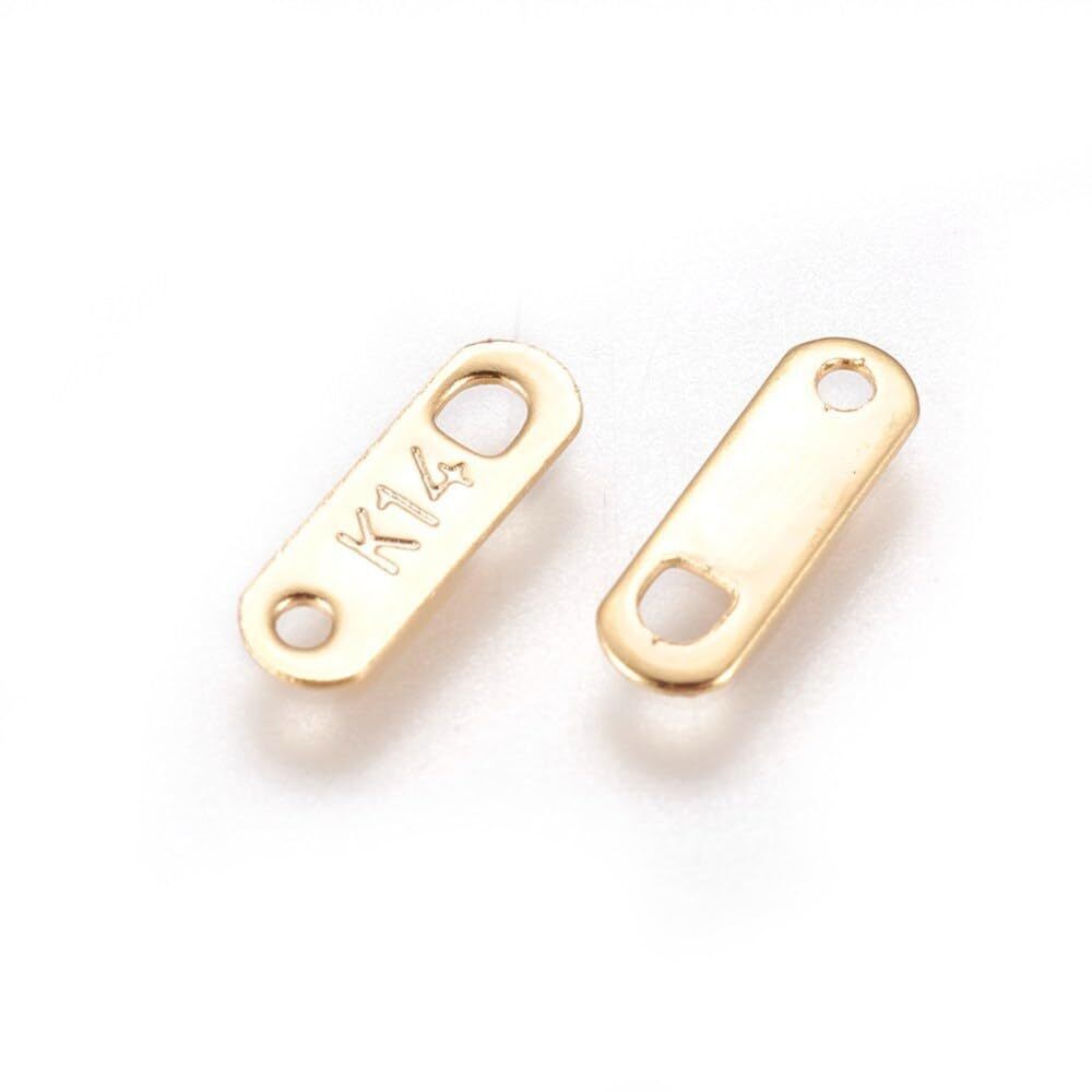 6519 100Pcs Golden Color Stainless Steel Chain Tabs Oval End Chain Drop